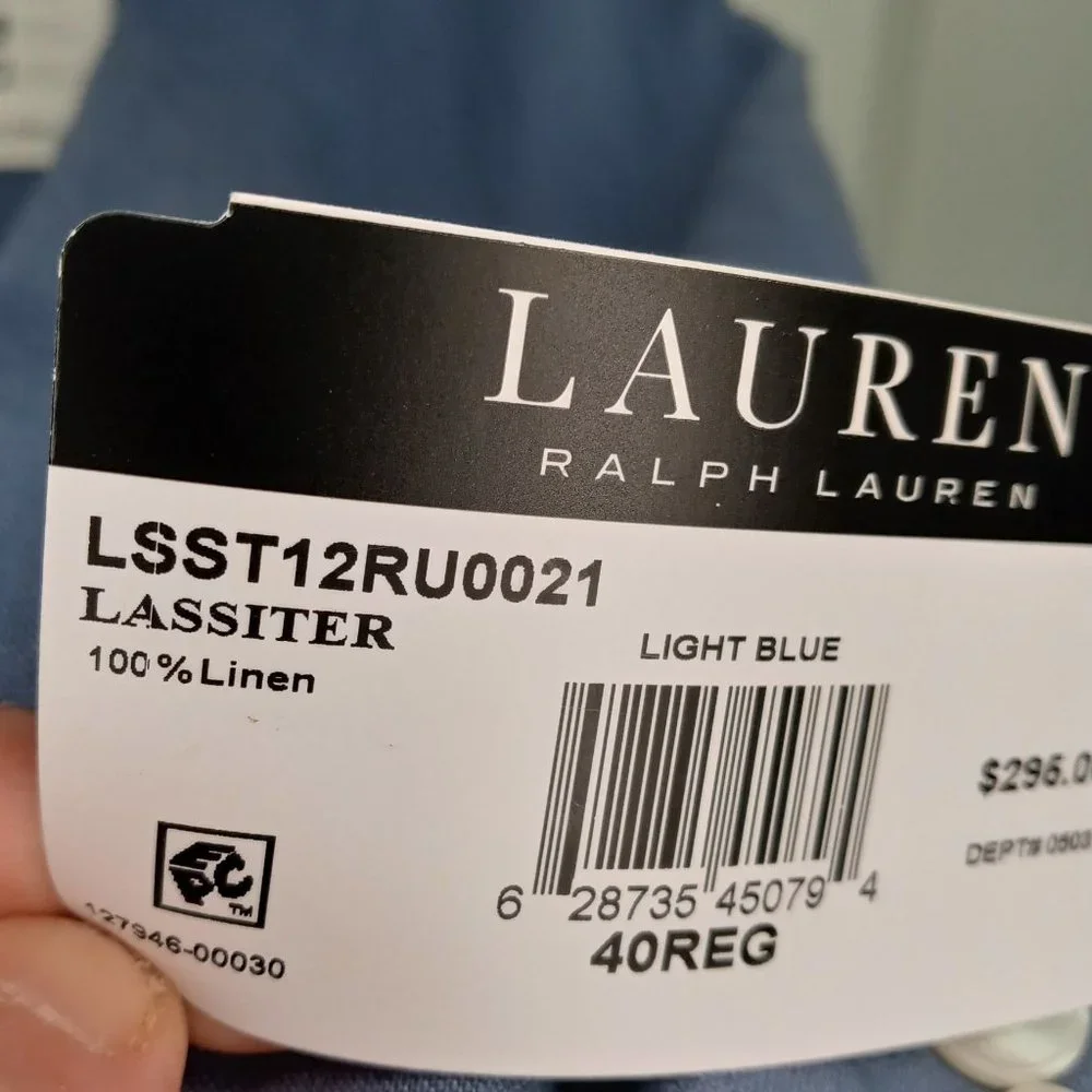 Lauren Ralph Lauren Men's Linen Sport Coat, Jacket, Blazer Lite Blue Size 40R - Picture 5 of 17